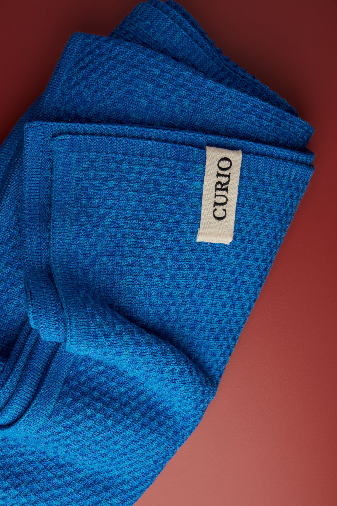 Curio - Merino Wool Queen Blanket, Yves Klein Blue Texture
