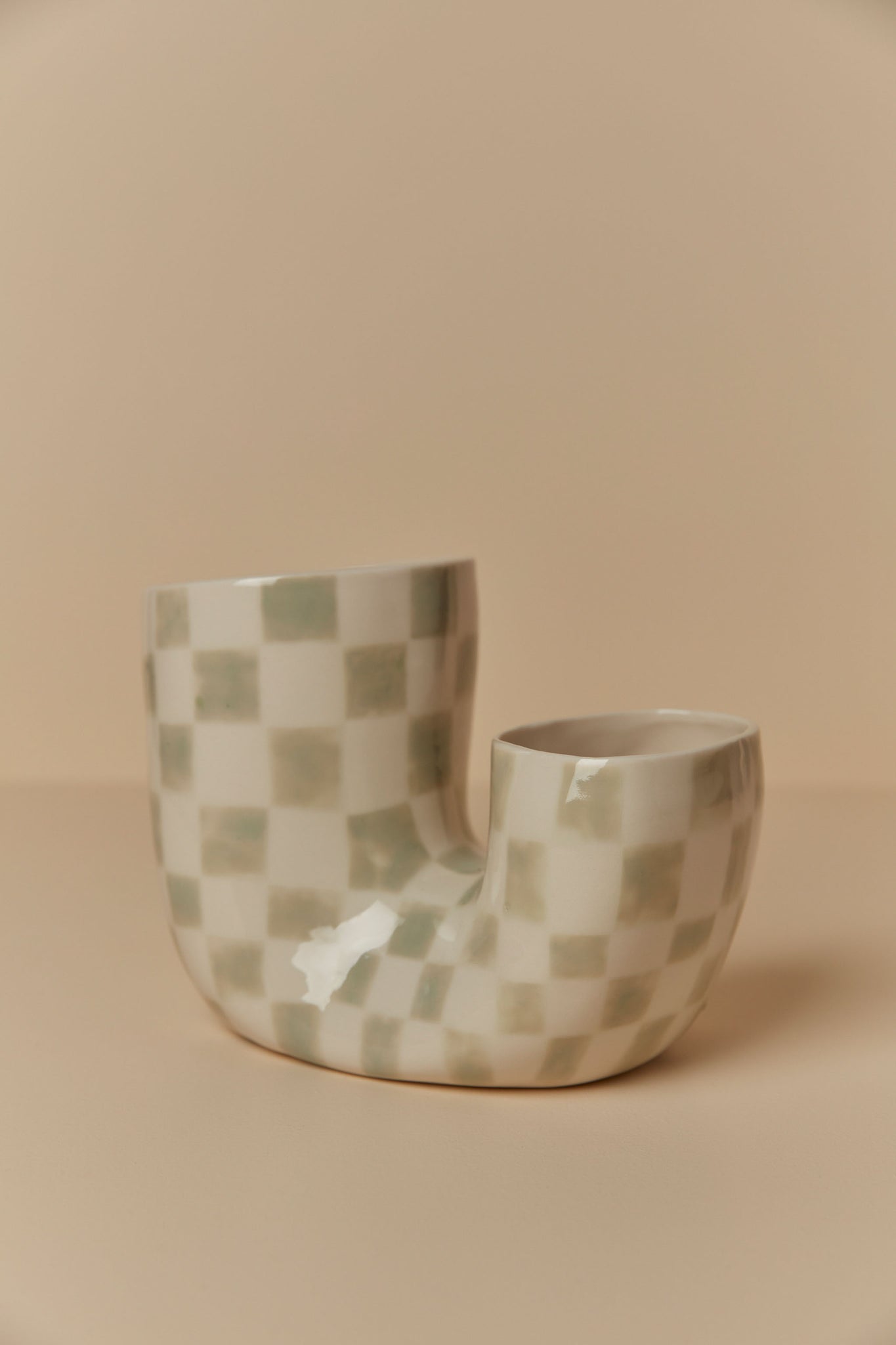 At The Table - Double Hole Vase, Mist Check